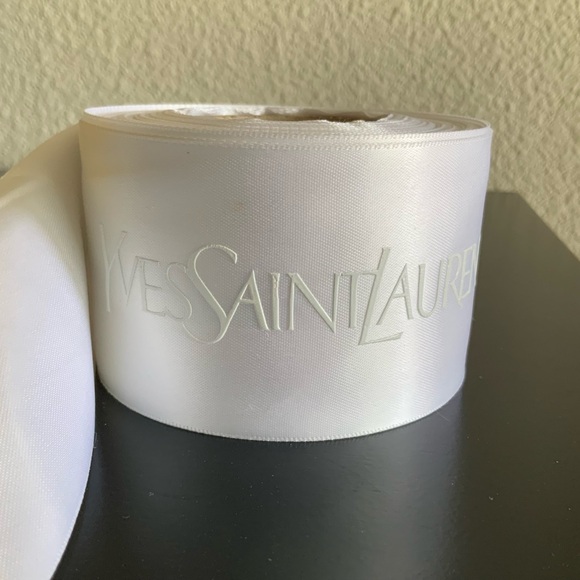 Vintage Unused Yves Saint Laurent Satin Ribbon White 2 inch Wide - Picture 3 of 5